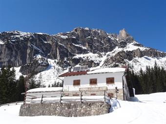 Dopo qualche saliscendi si rivelerà la croce di vetta, ancora minuscola. Un traverso pianeggiante aggira l'ultima balconata rocciosa, indi s'ha da risalire verso destra. Un ultimo strappo su di un pendio ripidino e si giunge al piccolo catino di forcella 