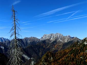 Le cime che la chiudono a sud poi! Paiono aver sfamato fetta dopo fetta il titano del luogo! Consumato il Corno de Senons fino alla cotenna, è passato ad assaggiare quella di San Francesco! Poi, una volta saziatosi, deve essersi seduto a terra, modellando